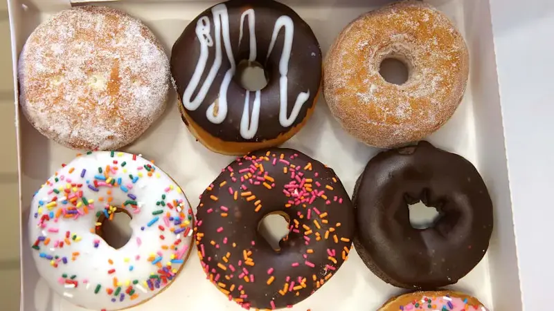 A box of a variety of donuts at Dunkin' Donuts on Monday, June 20, 2016, in Walnut Creek, Calif..  