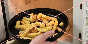 Foods that should not be reheated or cooked again in a microwave.