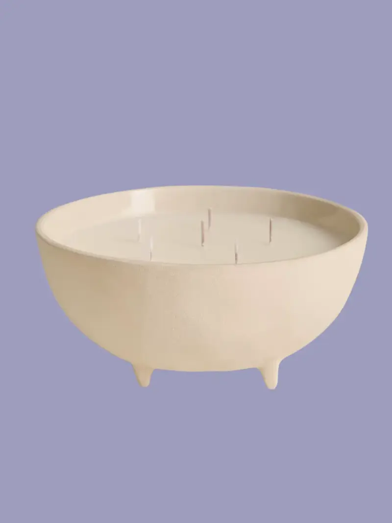 A footed candle with five wicks from M&S