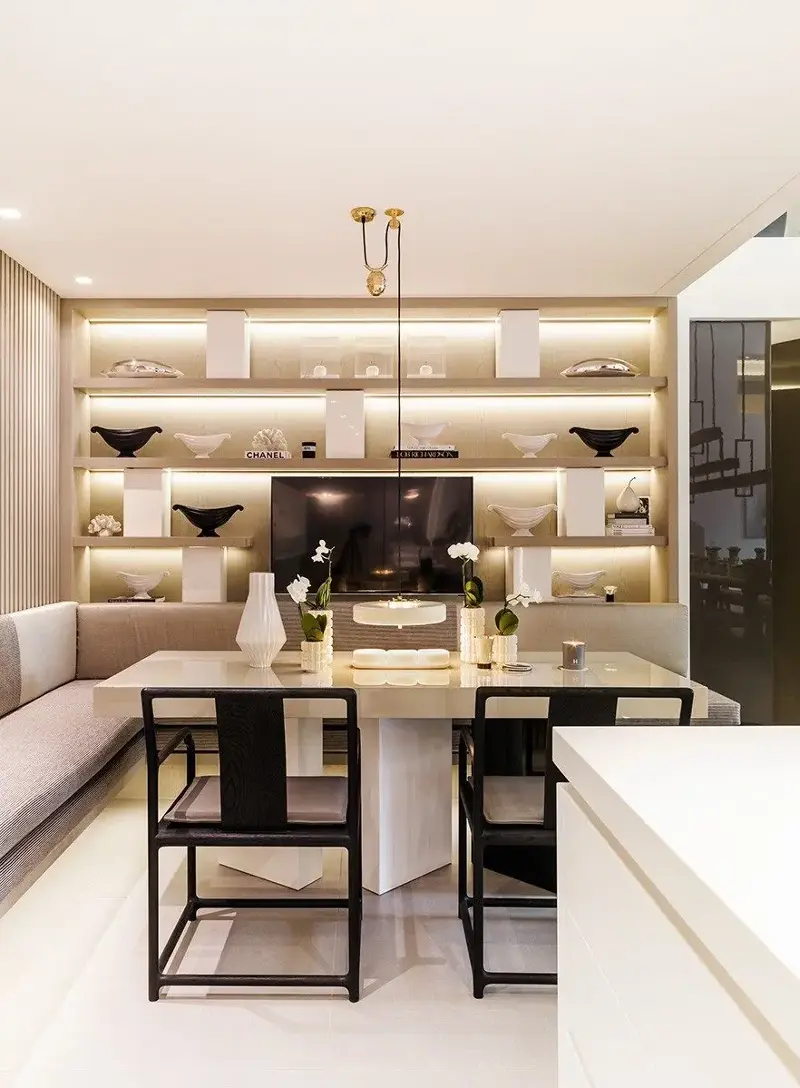 Having a separate light over your dining area will allow you to change the atmosphere when it’s time to eat