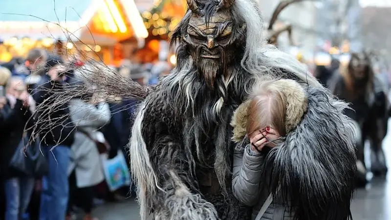 A person dressed as Krampus in Germany.