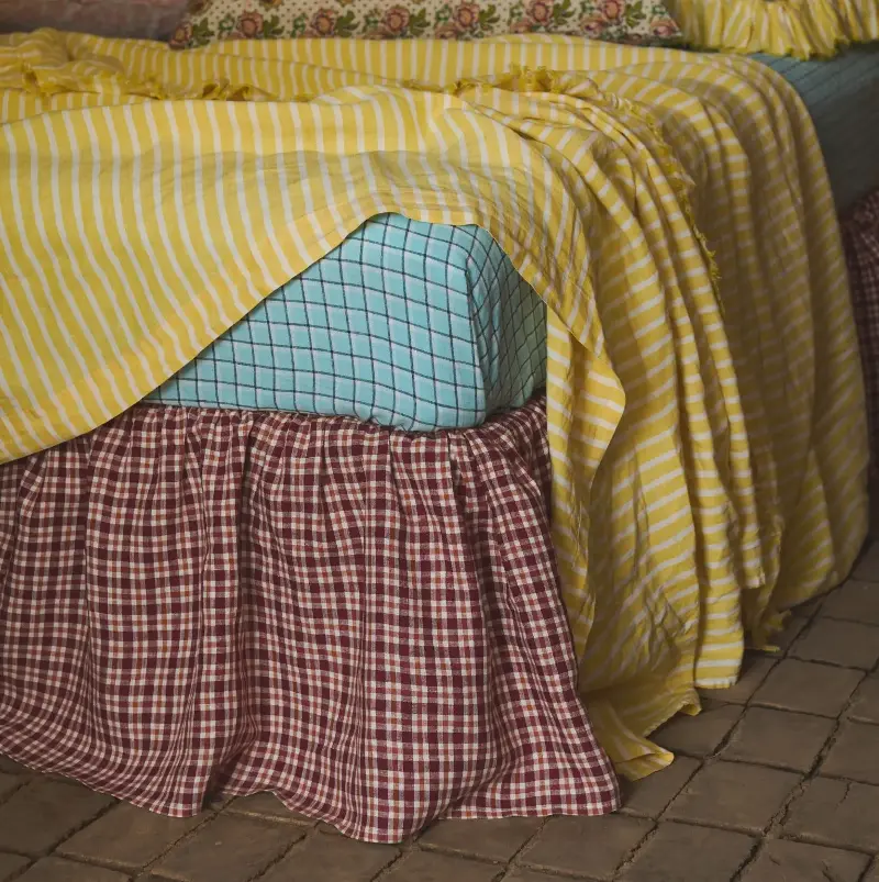 Gingham bed skirts offer cottage-inspired charm - Society of Wanderers