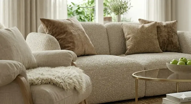 Add subtle variations with your cushion and throws. 
