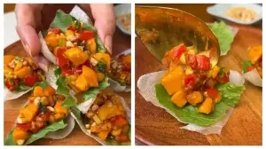 Love mangoes? Make this must try double mango salad in rice paper cup recipe: See step-by-step preparation