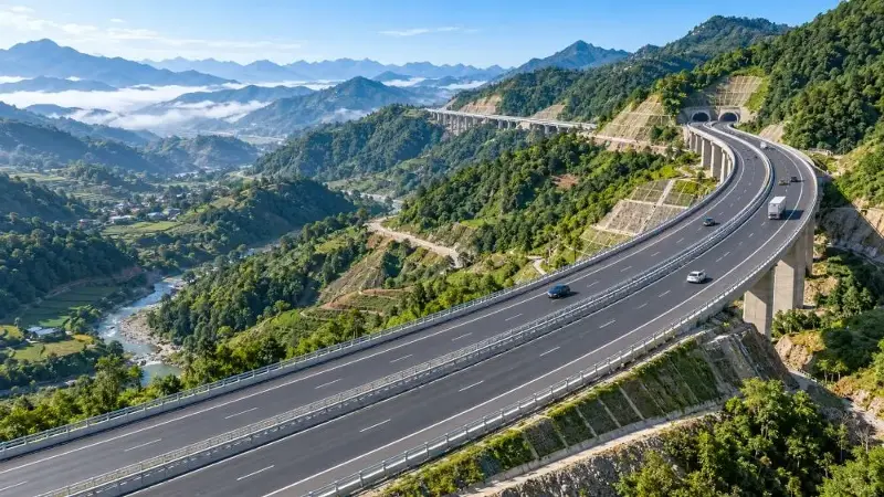 Perspective view of the Bao Ha - Lai Chau expressway, Bao Ha - Tan Phong section.