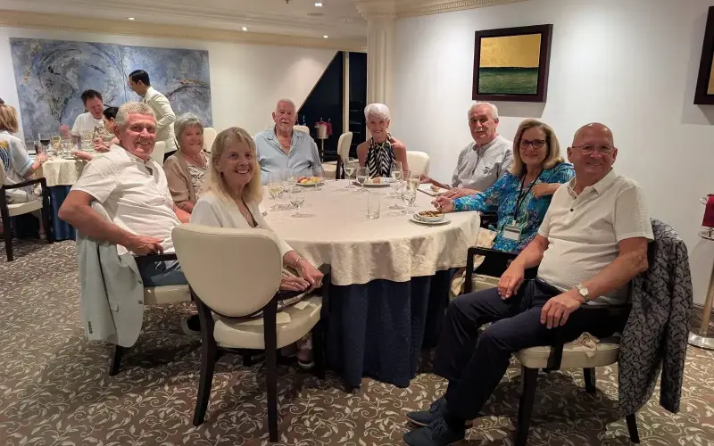 Ann and Grant with friends at Toscanos, one of the speciality restaurants on the ship