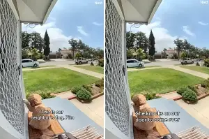 Goldendoodle’s Sweet Daily Ritual for Neighor’s Dog Caught on Doorbell Cam