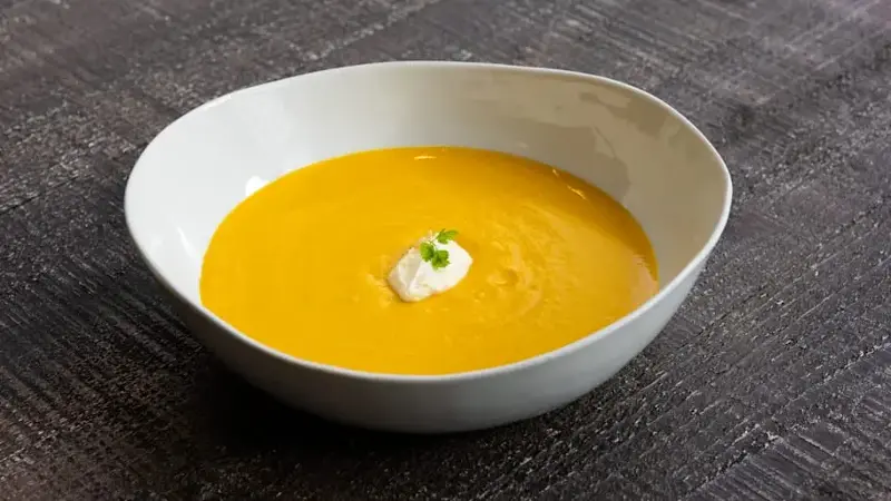 Sweet Potato & Kabocha Squash Soup Citrus Cream