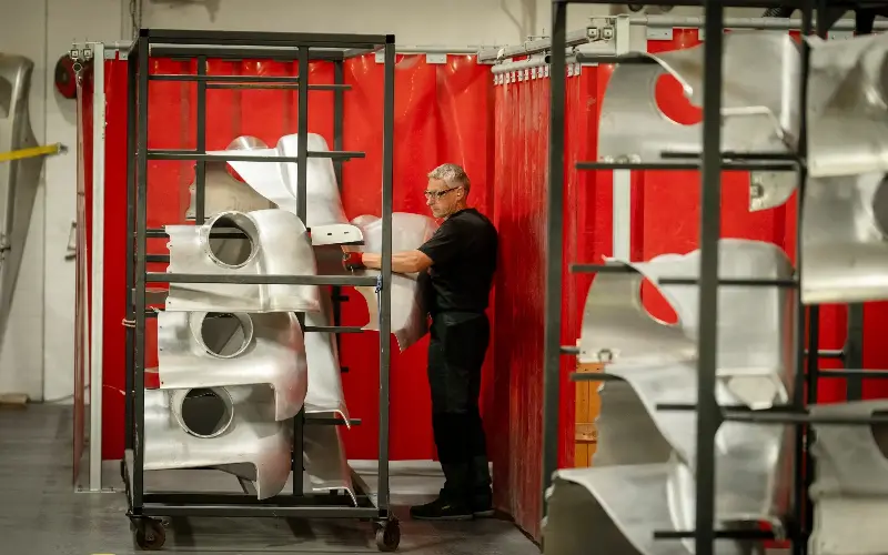 Among some of the more modern building methods used, sheet metal is cut with lasers - Andrew Fox