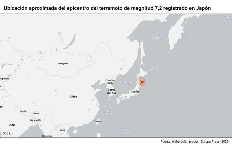 Un terremoto de magnitud 7,2 sacude el norte de Japón, que descarta emitir una alerta de tsunami