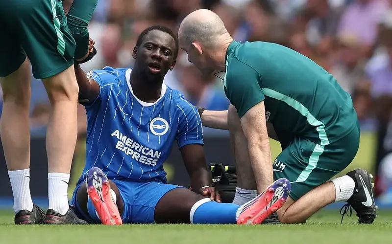 Yankuba Minteh picked up injury in a Brighton pre-season friendly earlier in the month - Steve Bardens/Getty Images