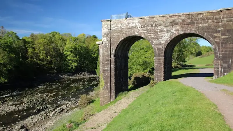 Stone Arch Bridge Over River in Countryside,Kirkcudbright,United Kingdom,UK