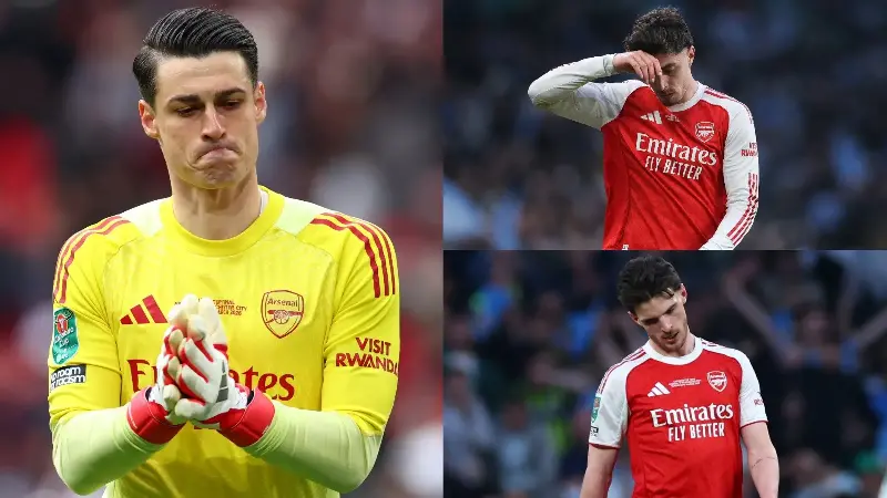 Calificaciones de los jugadores del Arsenal contra el Manchester City: ¡Otra pesadilla en la Carabao Cup para Kepa Arrizabalaga! El portero de los Gunners comete un error costoso, mientras que Kai Havertz no está a la altura en la derrota en la final