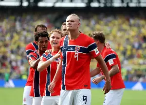 Norway's Erling Haaland reacts to reaching World Cup Quarterfinals