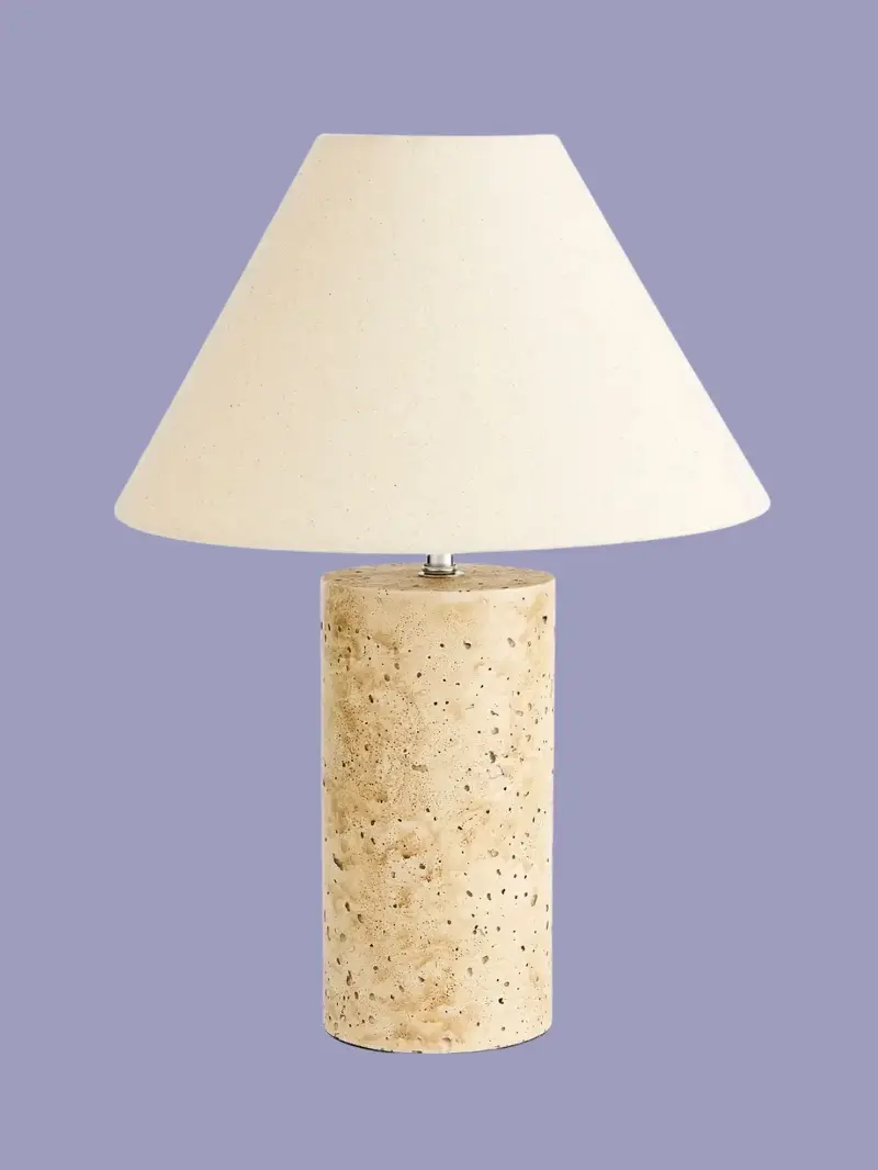 DUSK, Ivy Marble Effect Table Lamp - Cream