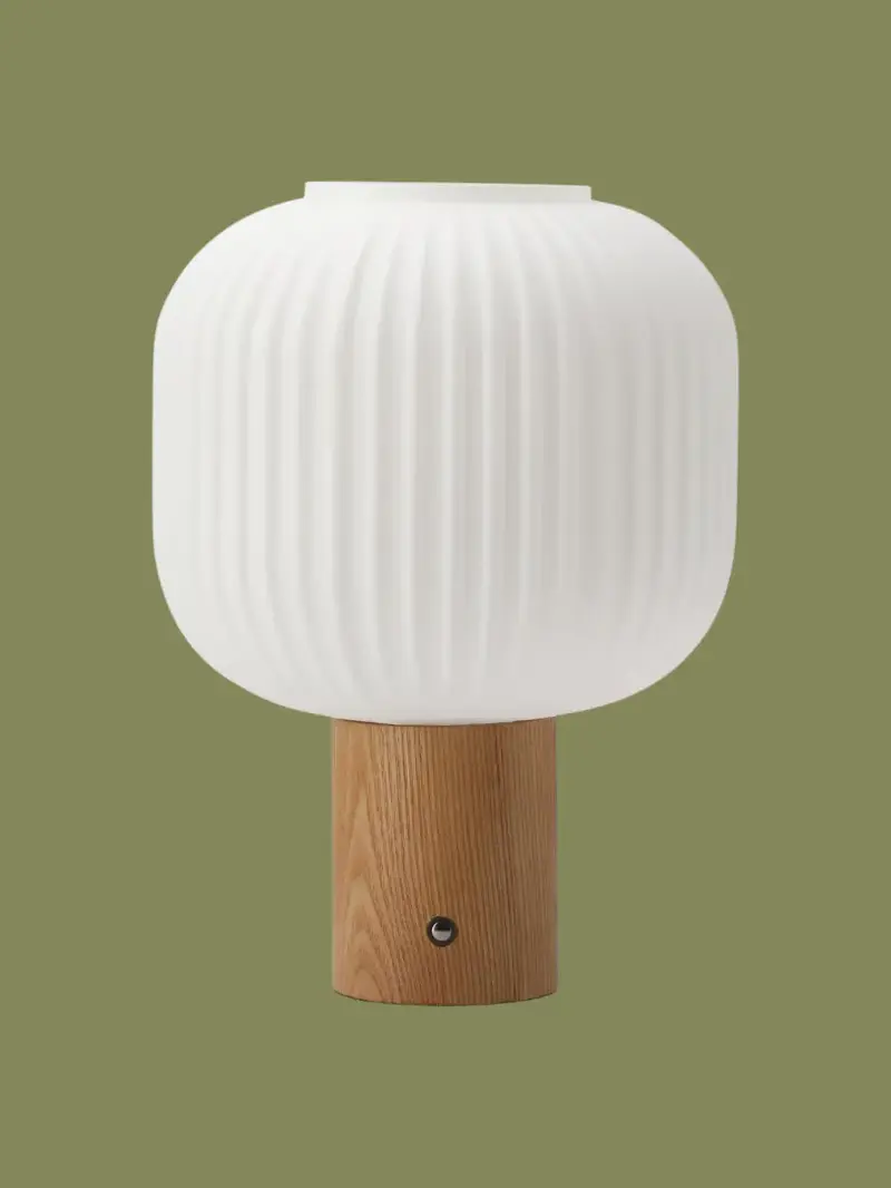 Scandi Living, Fair Portable Table Lamp, Frosted Glass-Ash