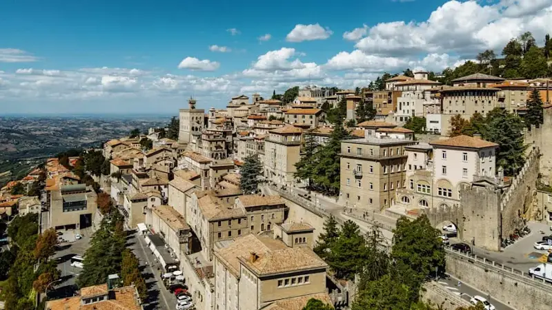 Aerial view of San Marino, Europe