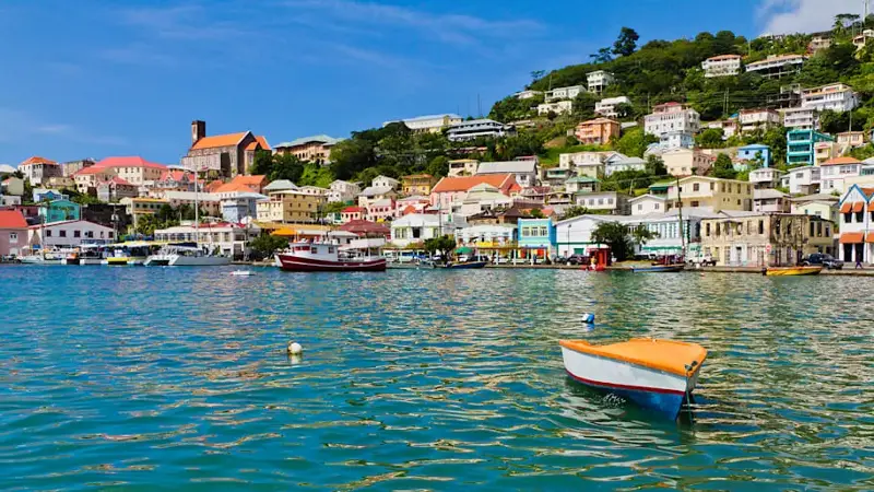 Overview of The Carenage, St. Georges, Grenada W.I