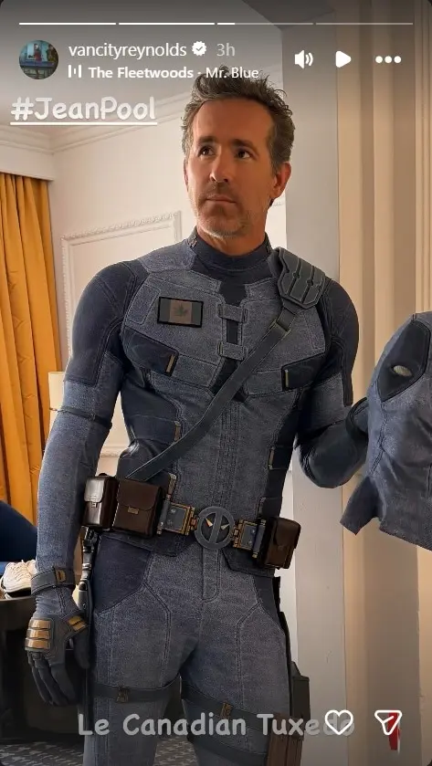 Ryan Reynolds shows off new Deadpool suit via Instagram.