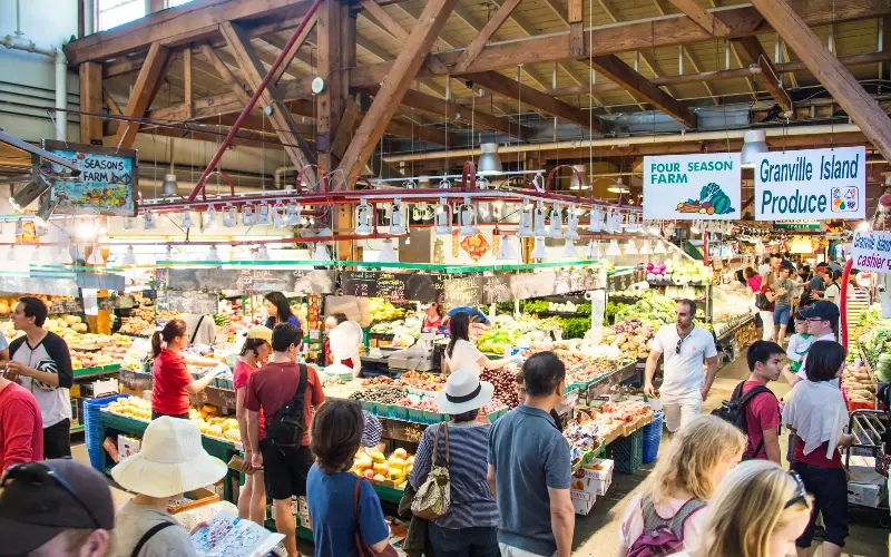 Granville Island delivers an eclectic district packed with post-industrial galleries, food stalls and a brewery - Roy Johnson/Alamy