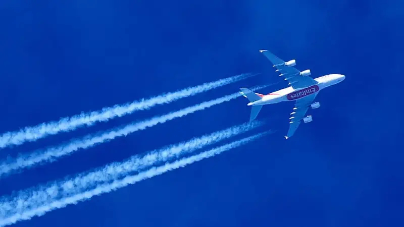 Emirates Airbus in flight