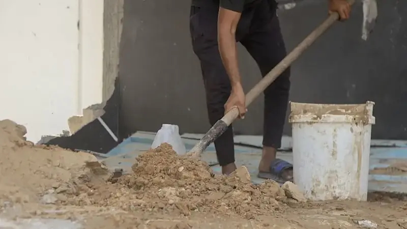 Digging dirt and mud