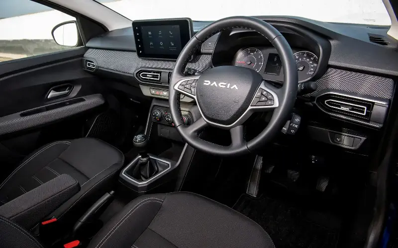 The Dacia Sandero, while having a touchscreen, includes more conventional buttons than its rivals