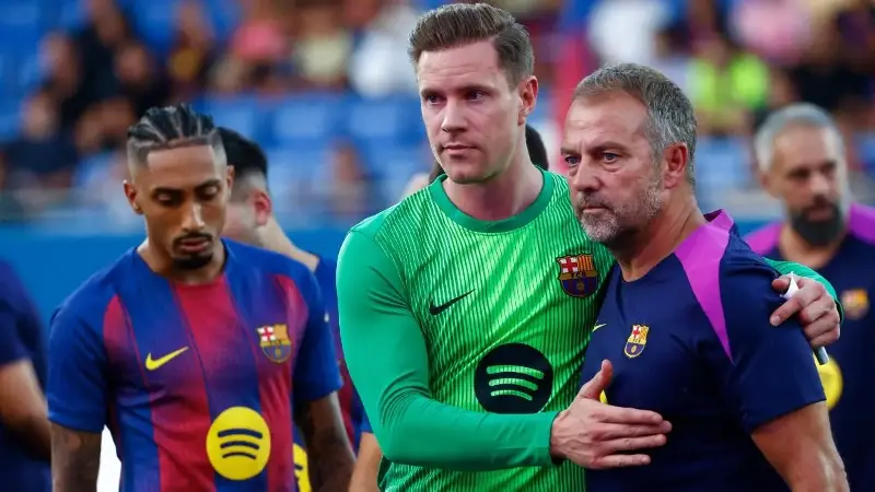Flick y Ter Stegen en el Gamper