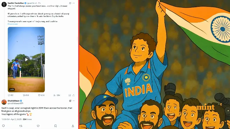 Pakistani cricket fan reacts as Sachin Tendulkar pays tribute to 2011 World Cup win Pakistani cricket fan reacts as Sachin Tendulkar pays tribute to 2011 World Cup win