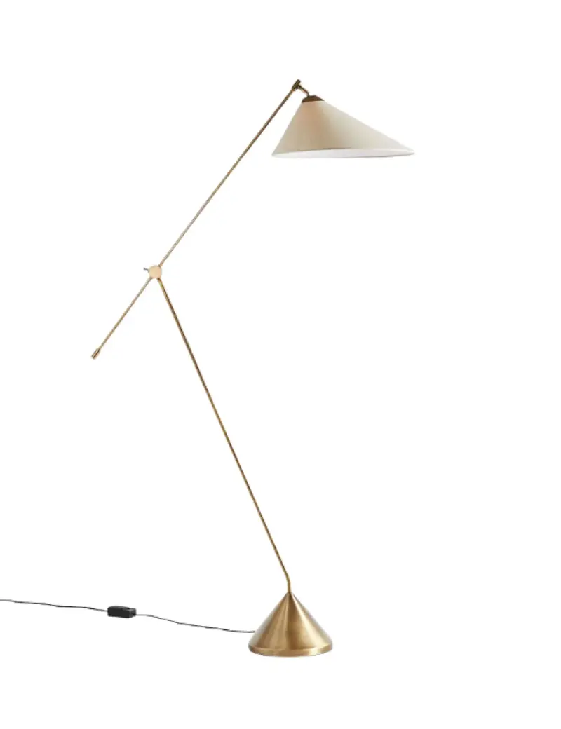 Crate & Barrel, Avant Metal Articulating Floor Lamp With Fabric Shade