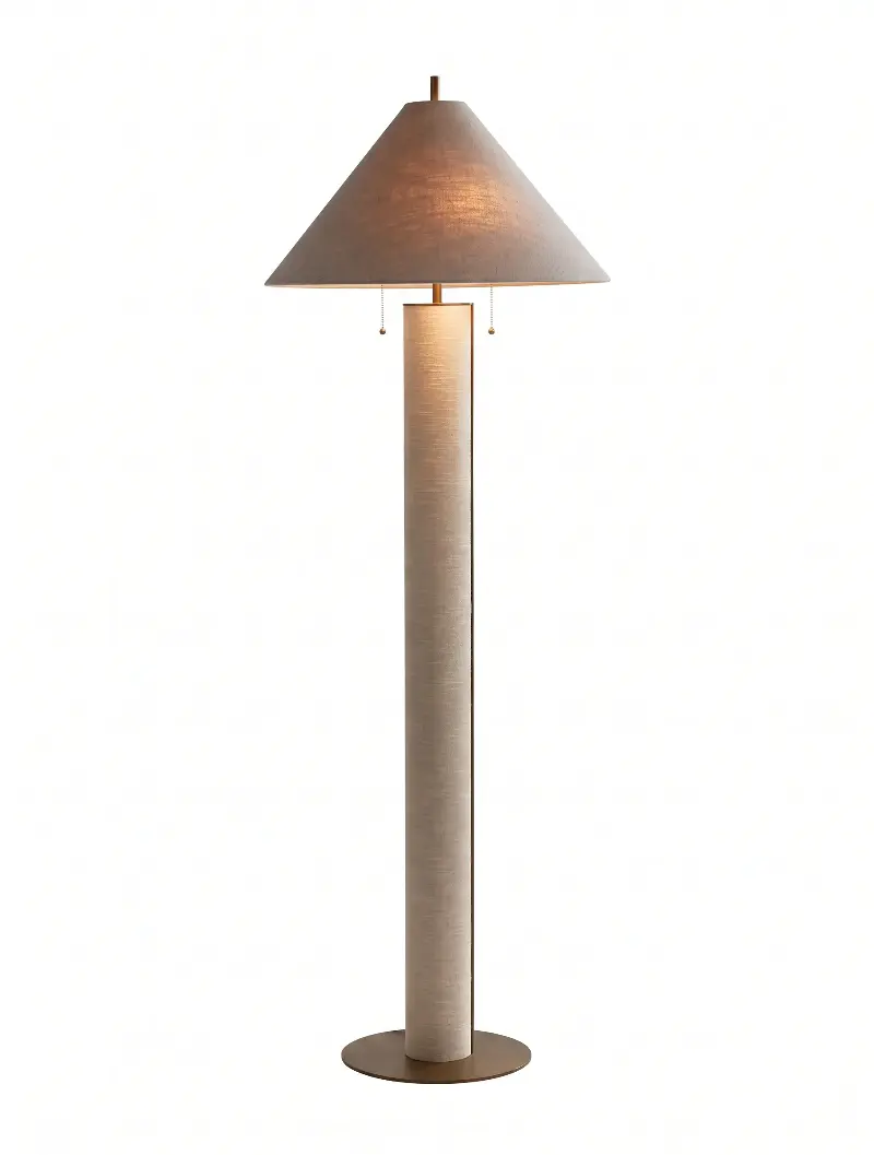 Linen floor lamp