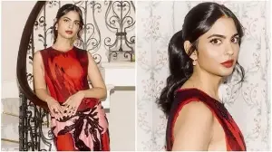 Isha Ambani in vibrant red dress paired with mom Nita Ambani's jewels serves bling with a side of elegance at event