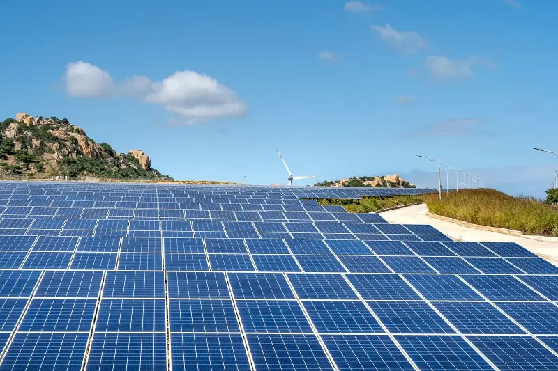 solar farm aerial view