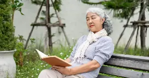 Elderly women learning to read