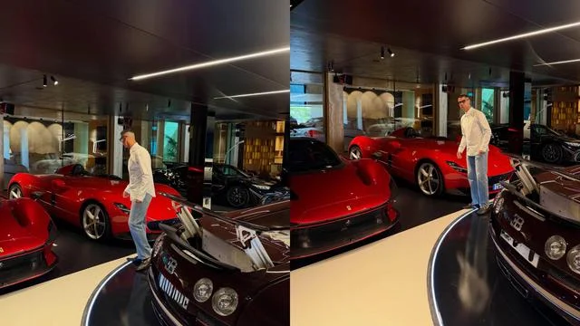 Cristiano Ronaldo unexpectedly showed off his impressive supercar garage, featuring a collection of Ferraris and Bugattis - Photo 2.