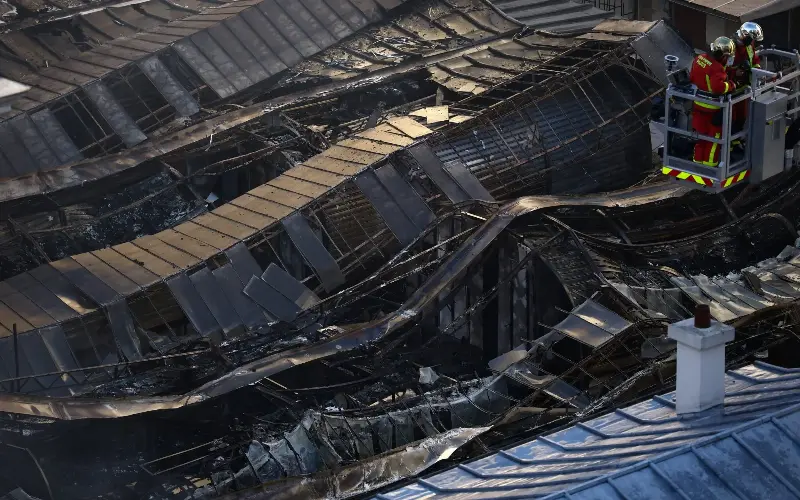 The market’s steel structure collapsed in the blaze - Reuters/Sarah Meyssonnier