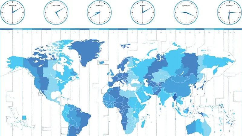 Vector world time zones