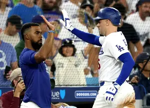 The Dodgers 'dodged a bullet' after their 10-time All-Star fell into the visitors' dugout