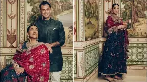 Sonam Kapoor brings royal glamour to Ganesh Chaturthi in block-printed anarkali, bandhej dupatta, heavy jewellery: Pics
