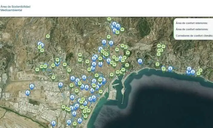 Málaga cuenta ya con cerca de 150 zonas de confort climático registradas ante episodios de calor