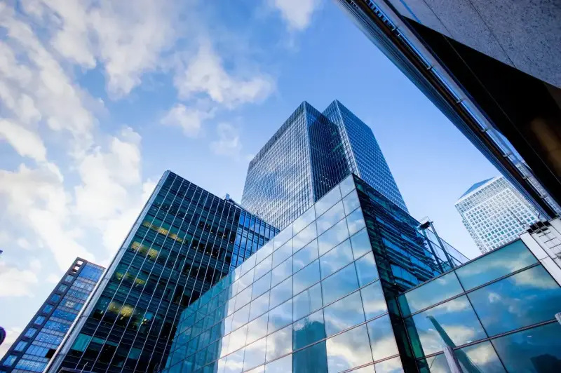 File photo of office towers in London.