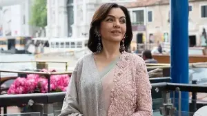 Nita Ambani marks India Pavilion's return to Venice Biennale with unique earrings, simple saree and lace blouse look