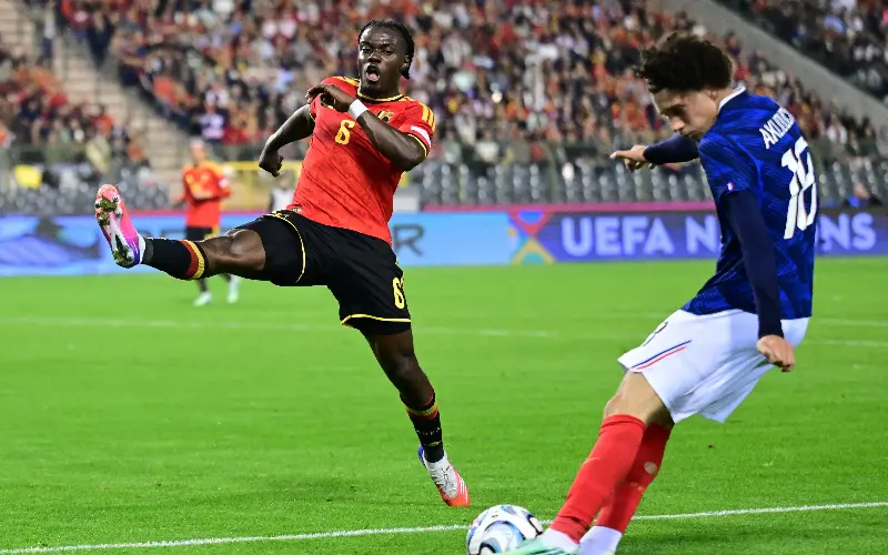 Romeo Lavia put in a fine performance on his full senior Belgium debut (AFP/Getty)