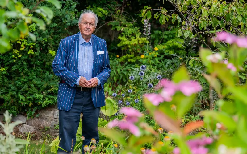 McCall Smith is proud of his new vegetable patch in his garden in Merchiston, Edinburgh - Chris Watt