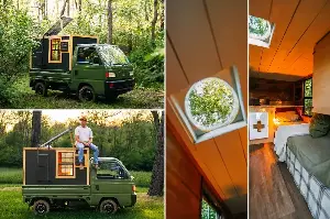 Is this the world’s smallest mobile house? Inside the tiny home on wheels that’s just 7-feet long (but has a toilet and shower)