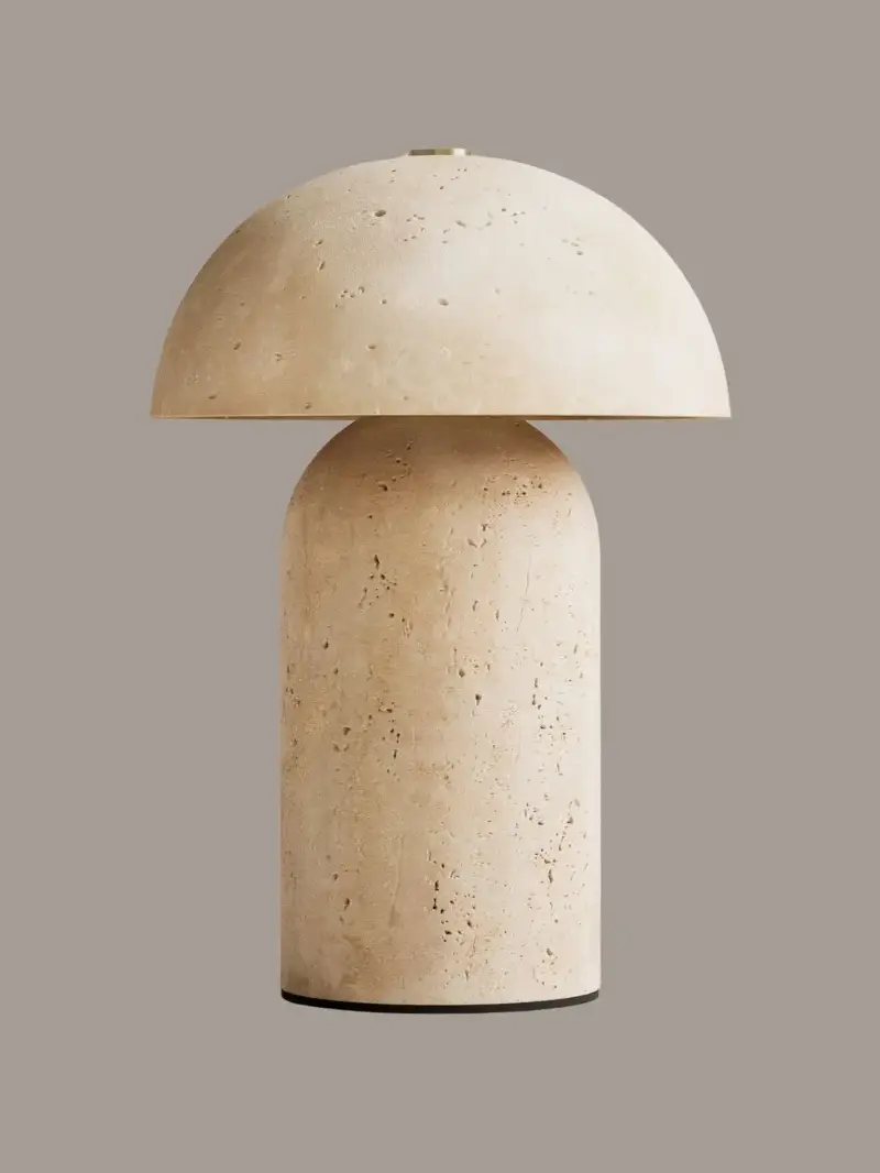 M&S, Travertine Large Rechargeable Table Lamp