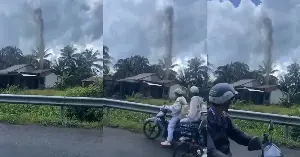A well drilled over 10 years ago in Vinh Long unexpectedly spewed a column of water 15 meters high.