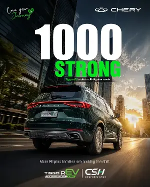 Chery Auto Philippines has sold over 1000 units of the Tiggo rEV