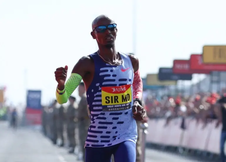 Athletics - Great North Run - Newcastle to South Shields, Britain - September 10, 2023 Britain's Mo Farah in action during the race REUTERS/Lee Smith