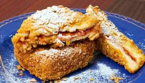 Crispy version of Peanut Butter and Jelly Sandwich